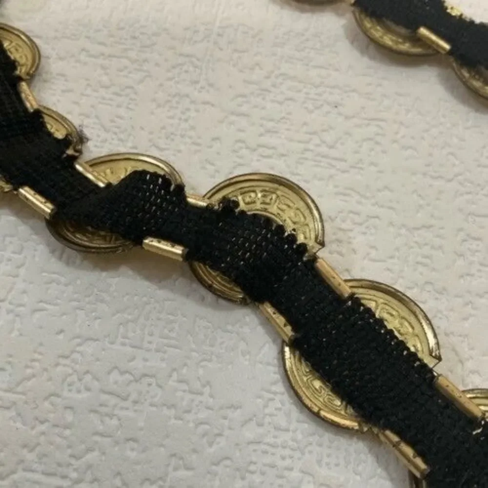 VTG Gold Metal/Tin Medallions Belt Greek Style Not stretchy Costume‎ Craft 42